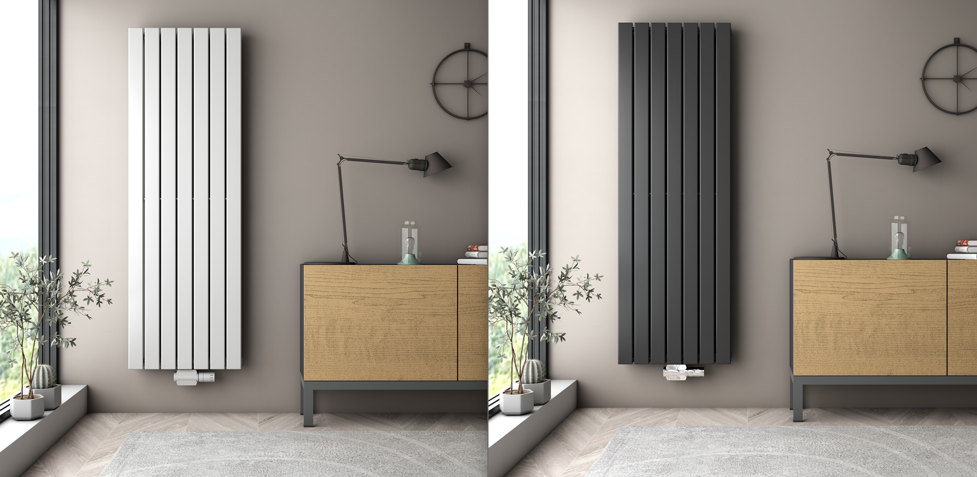 Paneelheizkörper ARES vertical in Weiß oder Anthrazit, einlagig oder doppellagig | ab 125,90€